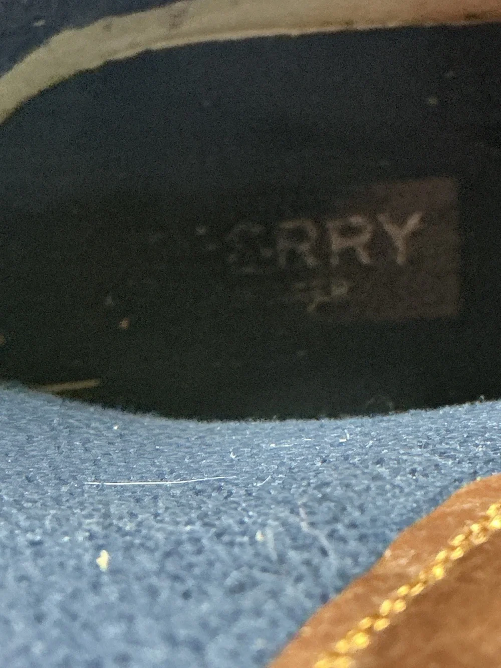 Sperry Saltwater Duck Boots Girls 6 Navy Brown Waterproof Rain Snow Side Zip YG5